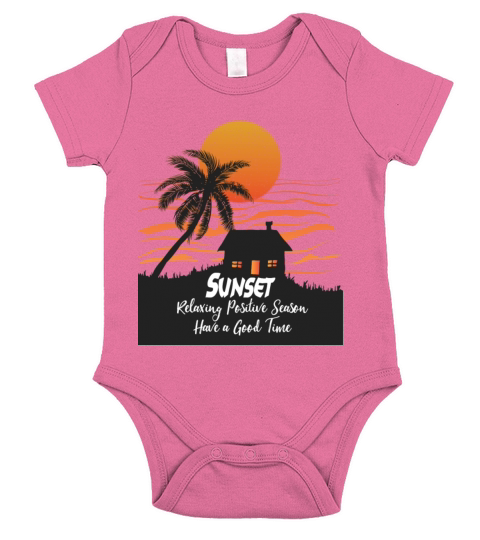 Sunset Relaxing Positive Season Have A Good Time Short Sleeve Baby One-Piece