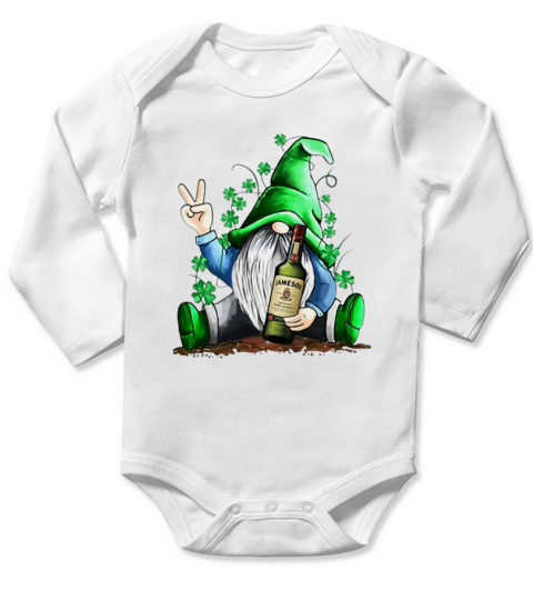 Gnome and Jameson shamrock St Patrick’s Day shirt Long Sleeve Baby One-Piece