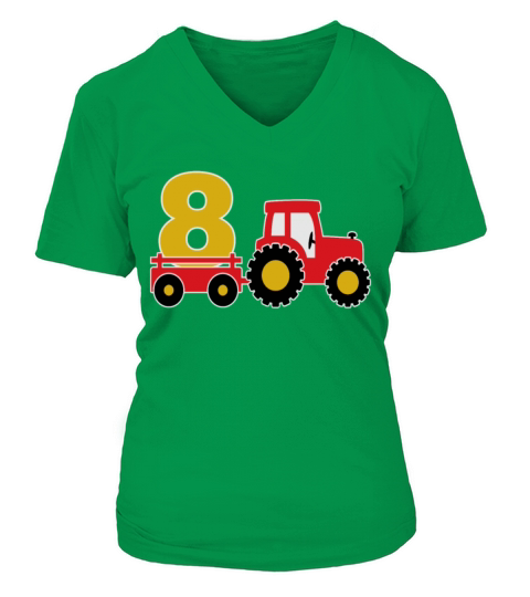 8 years old and truck Women's V-Neck T-shirt