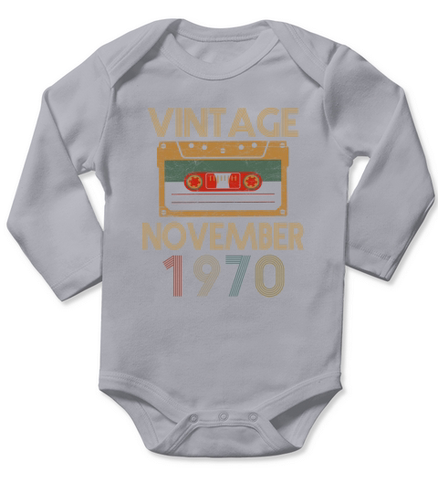 birthday vintage november 1970 Long Sleeve Baby One-Piece