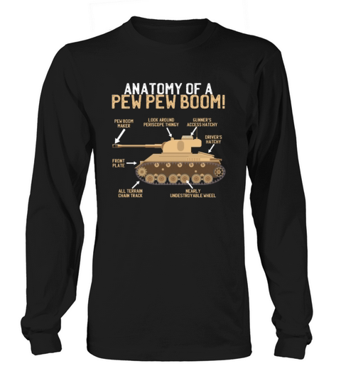Anatomy of a Pew Army Tank Meme Lover Pew Pew Women's Long Sleeve