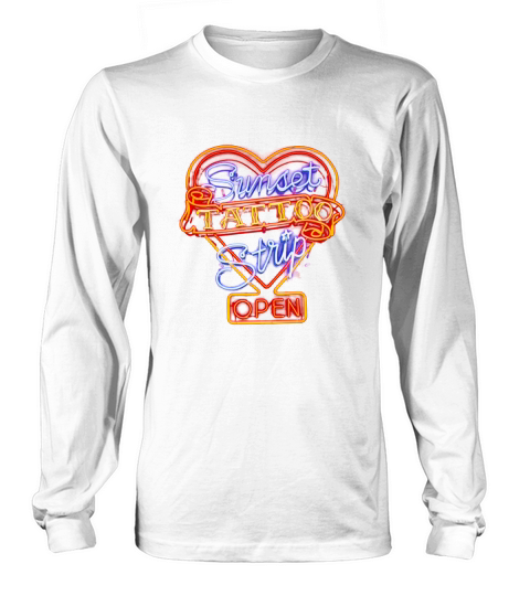 Sunset Tattoo Strip Cool Vintage Rock and Roll Sign Tshirt Long sleeved Unisex