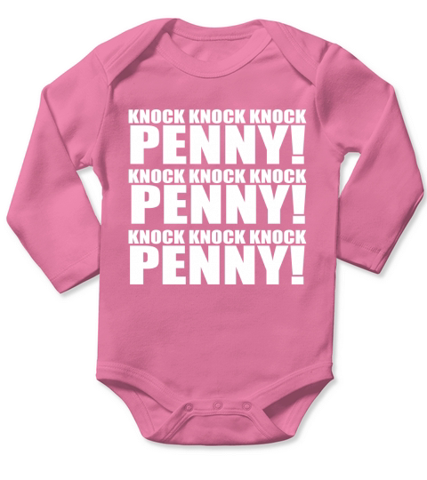 The BBT Store Knock knock knock Penny white merch Long Sleeve Baby One-Piece