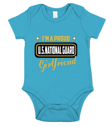Cool Military Proud US National Guard Girlfriend Round Gift Short Sleeve Baby One-Piece