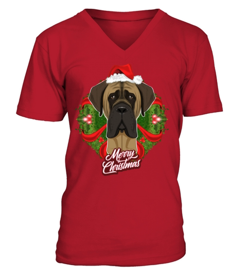 Mastiff Lover I Merry Christmas Mastiff Men's V-Neck T-shirt