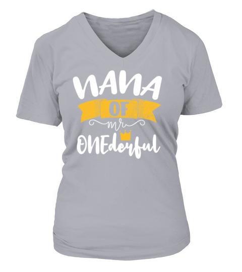 NANA of Mr Onederful 1st Birthday Matching Family Women's V-Neck T-shirt