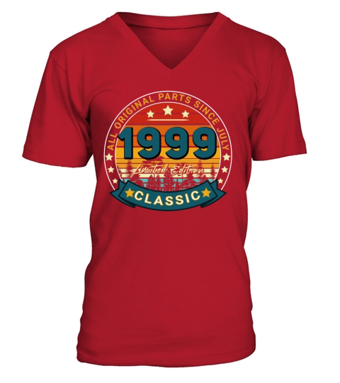 July 1999 Vintage Gift Idea Men's V-Neck T-shirt