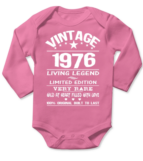 VINTAGE 1976 Long Sleeve Baby One-Piece