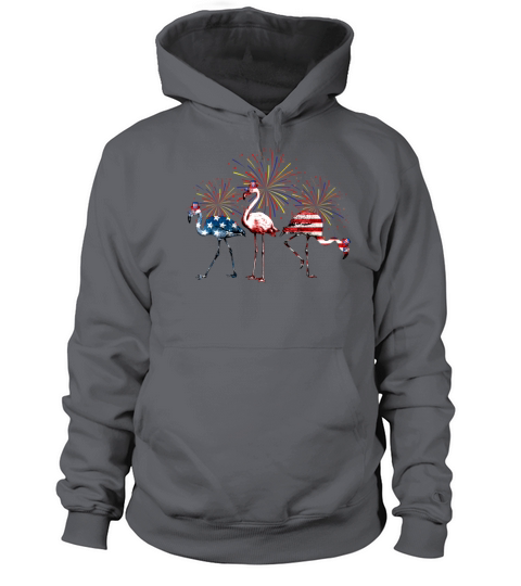 Patriotic Flamingo American Flag Firework 4th July Women's Hoodie