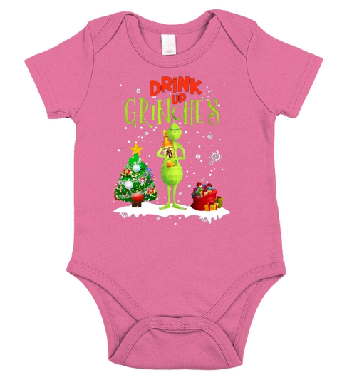 Drink up Grinches Christmas Captain Morgan shirt Short Sleeve Baby One-Piece
