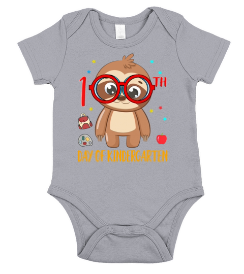 Cute Sloth 100th Day Of Kindergarten 100 Days Short Sleeve Baby One-Piece