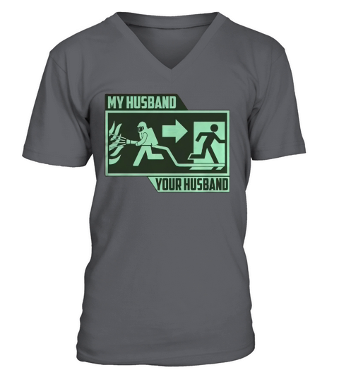 My Husband Firefighter V-Neck T-shirt