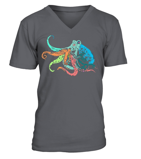 octopus multicolor Men's V-Neck T-shirt