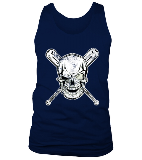 Skull Baseball Crossing Bones Baseball Bats Men's Tank Top