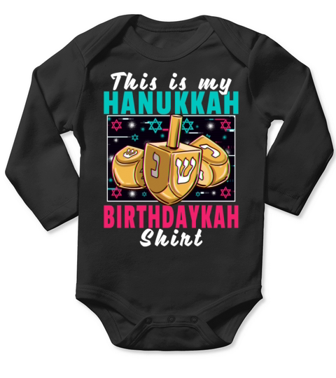 This Is My Hanukkah Birthdaykah Shirt Long Sleeve Baby One-Piece