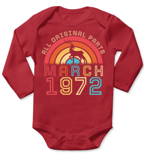 Original Vintage March 1972 Long Sleeve Baby One-Piece