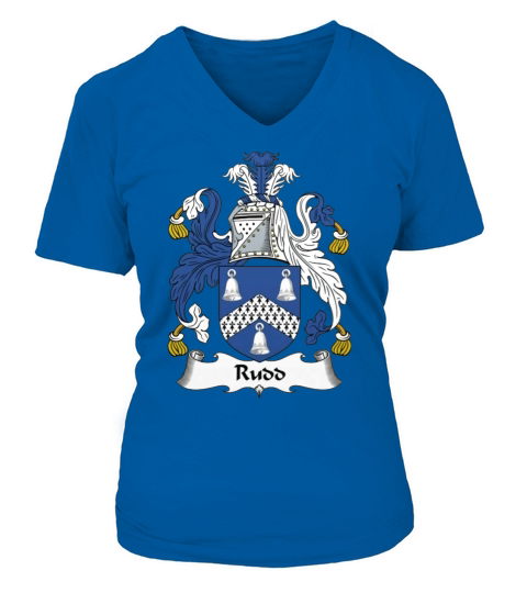 Rudd Family Crest British Family Crests V-neck T-Shirt Woman