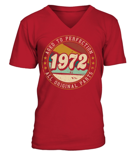 Vintage 1972 50th Birthday Fiftieth Gift V-Neck T-shirt