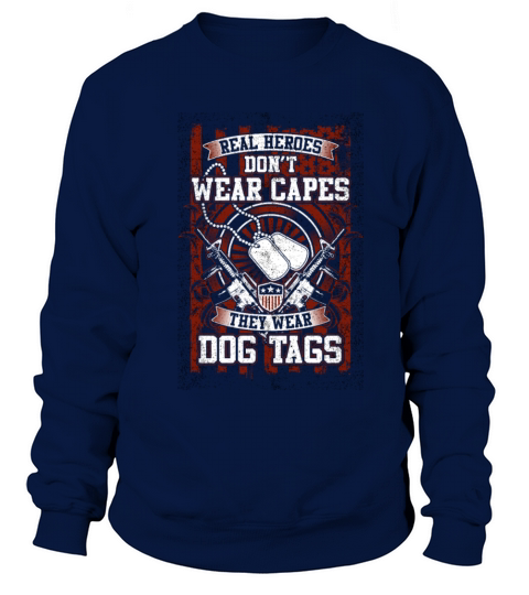 don t wear capes dog tags tshirt dog Men's Sweatshirt