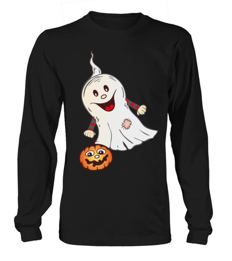 Cute Halloween Ghost with Pumpkin Women's Long Sleeve