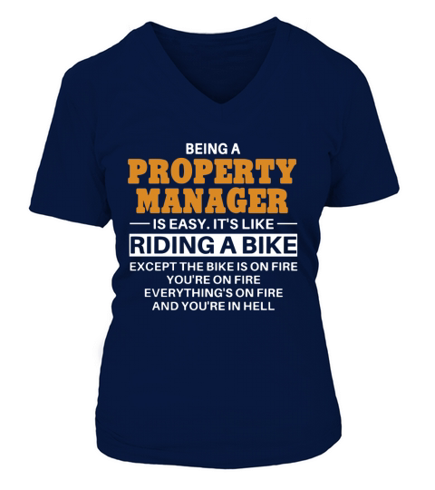 Being A Property Manager Is Like Riding A Bike V-neck T-Shirt Woman