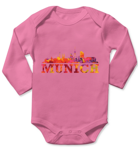 Munich Skyline Impression Souvenir Gift Idea Long Sleeve Baby One-Piece