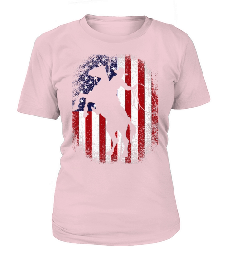American Flag 4th Of July Vintage USA Flag Rodeo Women's T-Shirt