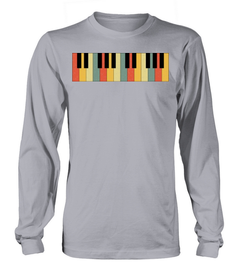 Keys Piano Keyboard Vintage Retro Men's Long Sleeve
