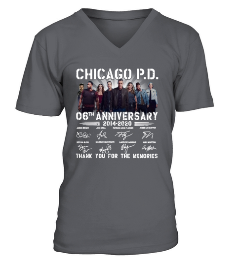 Chicago PD 06th anniversary 20142020 thank you for the memories signatures V-Neck T-shirt
