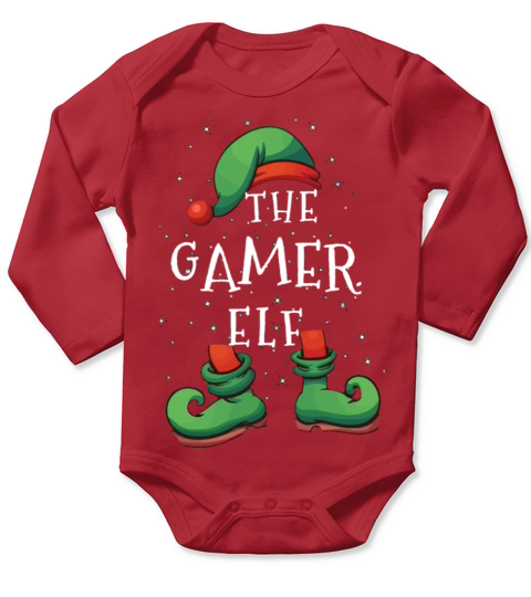 Gamer Elf Family Matching Christmas Gift Costume Long Sleeve Baby One-Piece