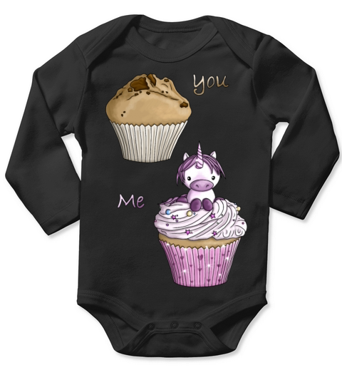 Special unicorn cupcake candy illustration cartoon Long Sleeve Baby One-Piece