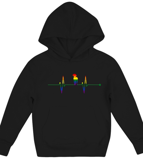 Weimaraner Dog Heartbeat Gay Rainbow Colorful LGBTQ 2020 Kids Hoodie