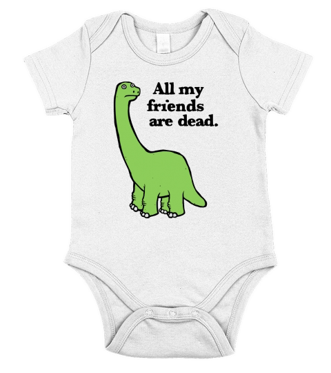 All My Friends are Dead Dinosaur Short Sleeve Baby One-Piece