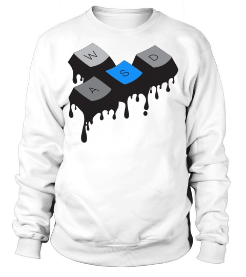 WASD Keyboard Keys Graphic Paint Drip Design Sweatshirt Unisex