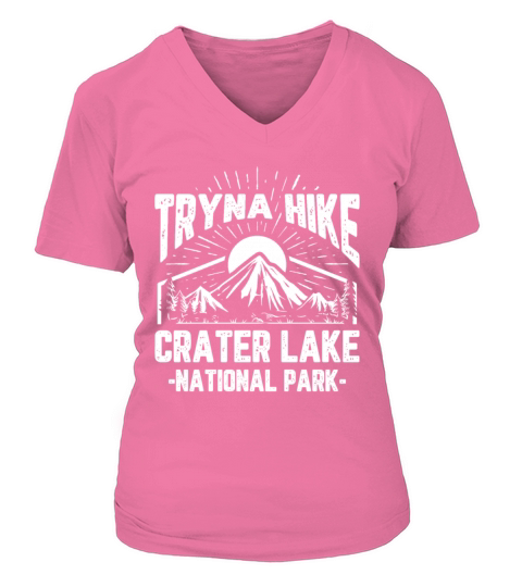 Crater Lake USA National Park Oregon Tryna Hike V-neck T-Shirt Woman