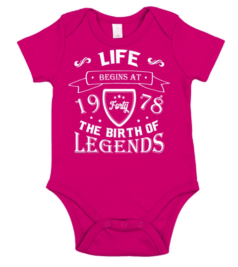1978 - 40 Birth Of Legends Short Sleeve Baby One-Piece