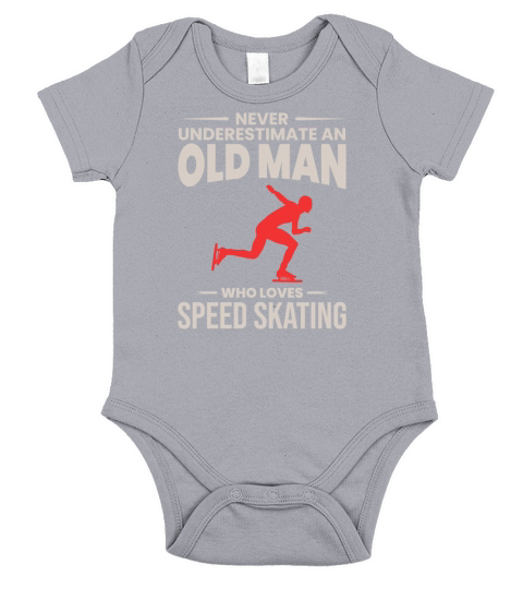 Speed Skating Ice Skater Skate Dad Grandpa Father Short Sleeve Baby One-Piece
