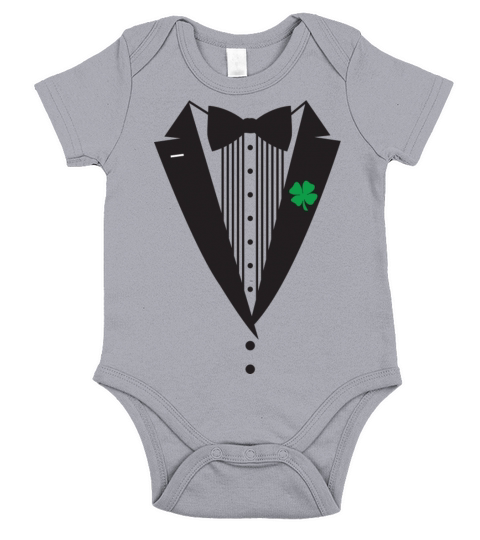 St Patricks Day Tuxedo Short Sleeve Baby One-Piece