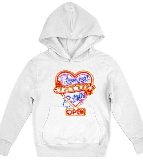 Sunset Tattoo Strip Cool Vintage Rock and Roll Sign Tshirt Kids Hoodie