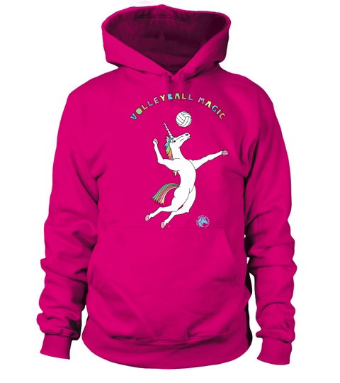 Volleyball Magic Unicorn Outline Men's Hoodie
