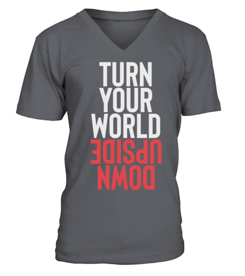 word upside down Men's V-Neck T-shirt