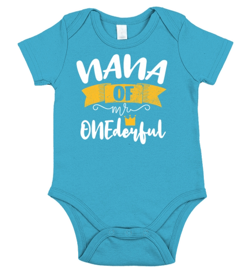 NANA of Mr Onederful 1st Birthday Matching Family Short Sleeve Baby One-Piece
