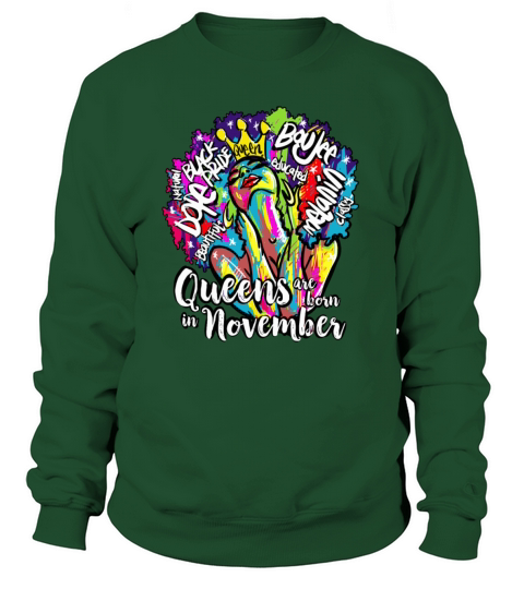 Queens Are Born In November Birthday Gift Women's Sweatshirt