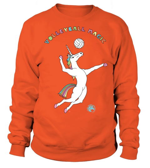 Volleyball Magic Unicorn Outline Men's Sweatshirt