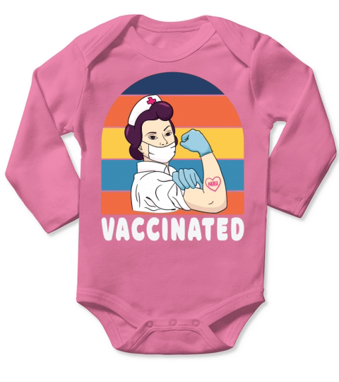Nurse Vaccination Vaccinated summer Long Sleeve Baby One-Piece