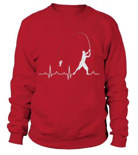 Funny Fishing Heartbeat TShirt Cool Fisherman Fish Gift Sweatshirt Unisex