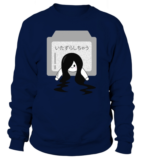 Scary Japanese Ghost Crawling Out Of TV Women's Sweatshirt