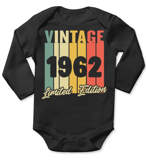 Funny Gift Birthday Vintage 1962 Limited Edition Long Sleeve Baby One-Piece