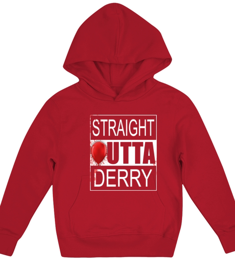 Straight Outta Derry It Horror Kids Hoodie