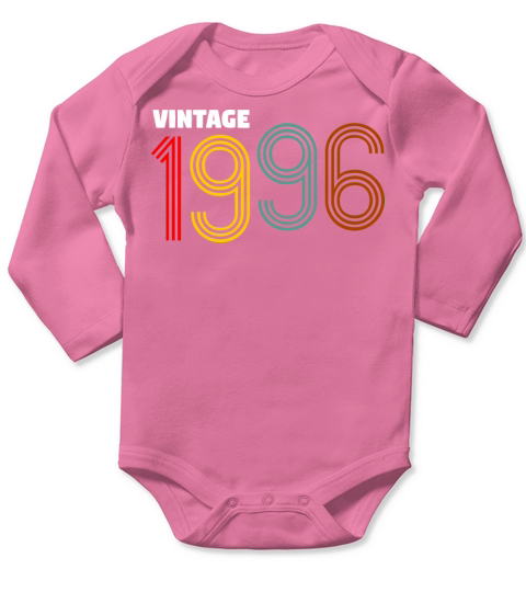 vintage 1996 Birthday Gift Shirt For Women And Men Long Sleeve Baby One-Piece